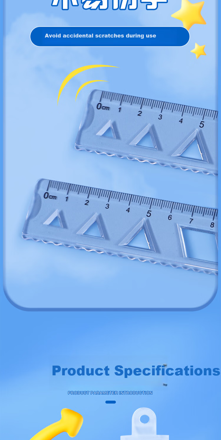 M&G Premium Series Non-Stick Straight Ruler, 20cm Thick Wavy Edge Ruler, Universal Measuring And Drawing Tool, Office Supplies, Single Pack ARL960W6 5