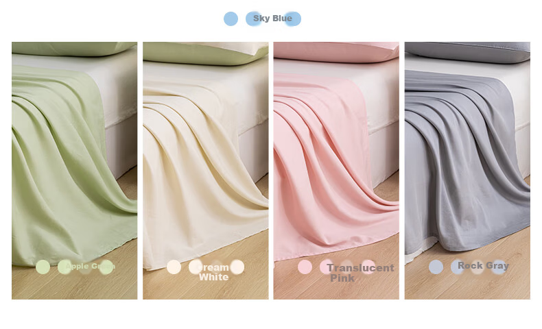 Hengyuanxiang Class A Antibacterial 100% Cotton Bed Sheet Single Cream White 230x245cm 4