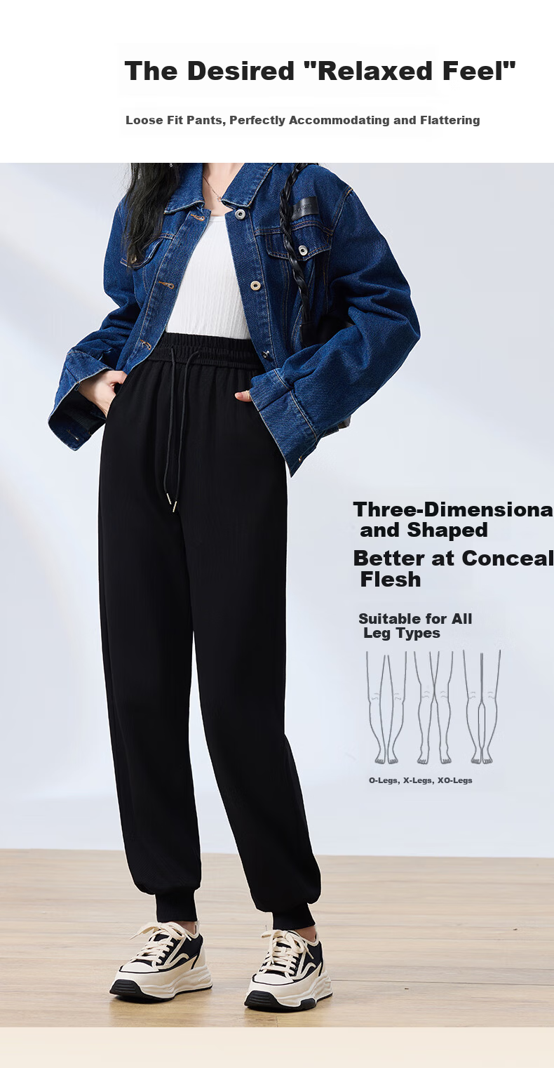 Langsha Women's Cotton Jogger Pants 2025 Spring Autumn High Waist Loose Harem Casual Thin Sweatpants for Petite Women 3
