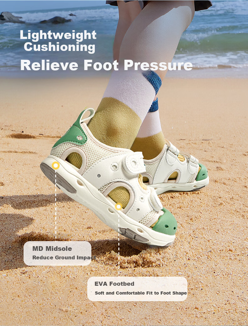 Ginoble Kids Toddler Walking Shoes 1-5 Years Boys Girls Summer 2026 Breathable Sandals GW1877 Whisper White 5