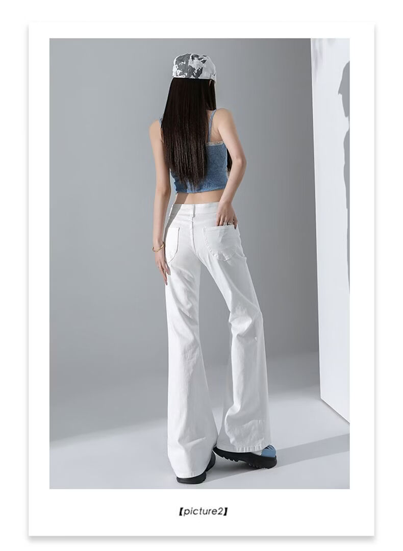 Jeanswest Women's 2026 High-Waist Retro Loose Slim Fit Light Blue Flared Jeans S 15