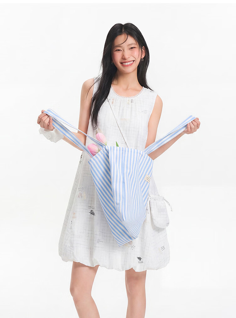 Semir Summer Dress with Crossbody Bag Textured Bubble Skirt 2026 Sleeveless Dress 101326114012 18
