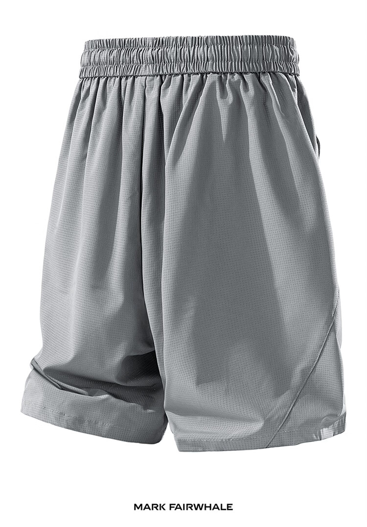 MARK FAIRWHALE Breathable Mesh Shorts Men Summer Quick-Dry Sports Shorts Loose Casual Pants Glacier Gray 3XL 18