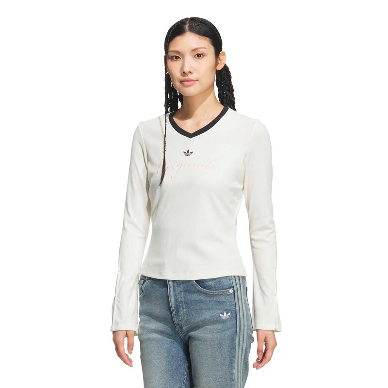 Adidas Originals Women's P TEE LS Long Sleeve T-Shirt KS2382 White XS 3