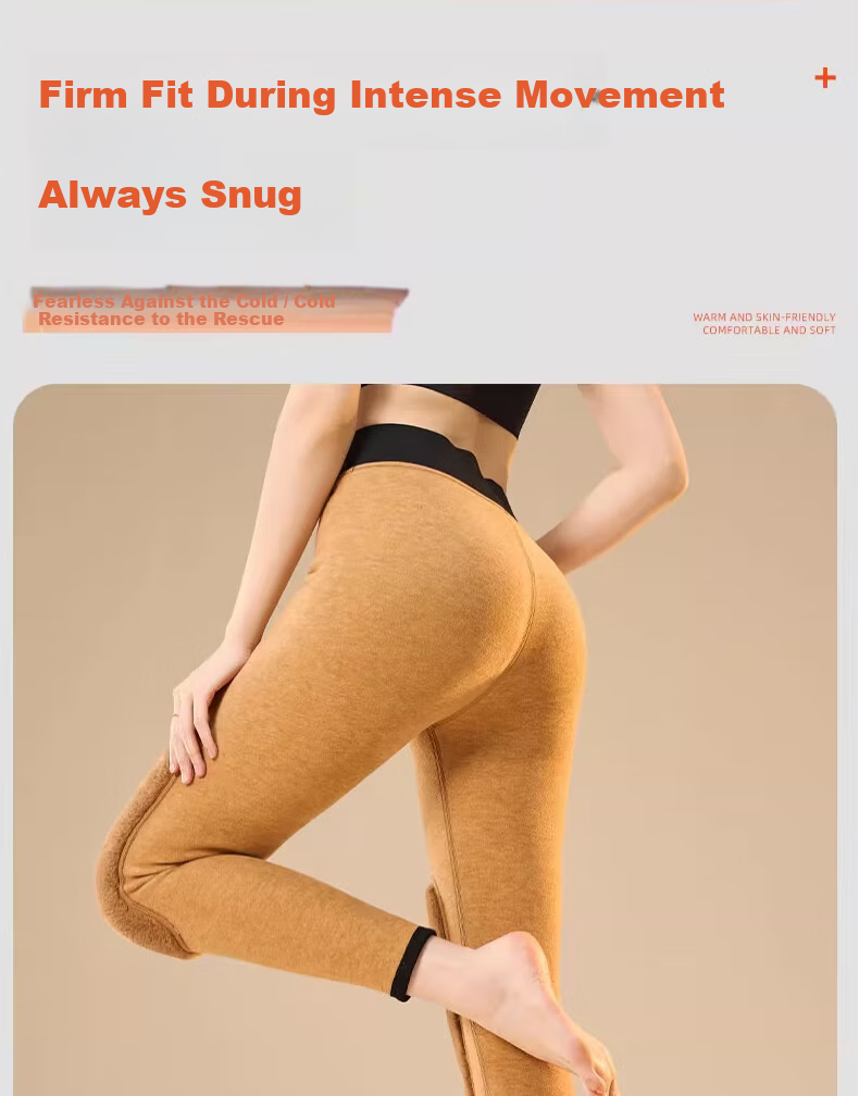 MiiOW 550g Camel Wool Thermal Pants Women's Winter Fleece Thickened Camel Hair Pants Extra Thick Cold-Resistant Inner Wear Cotton-Lined Leggings 15