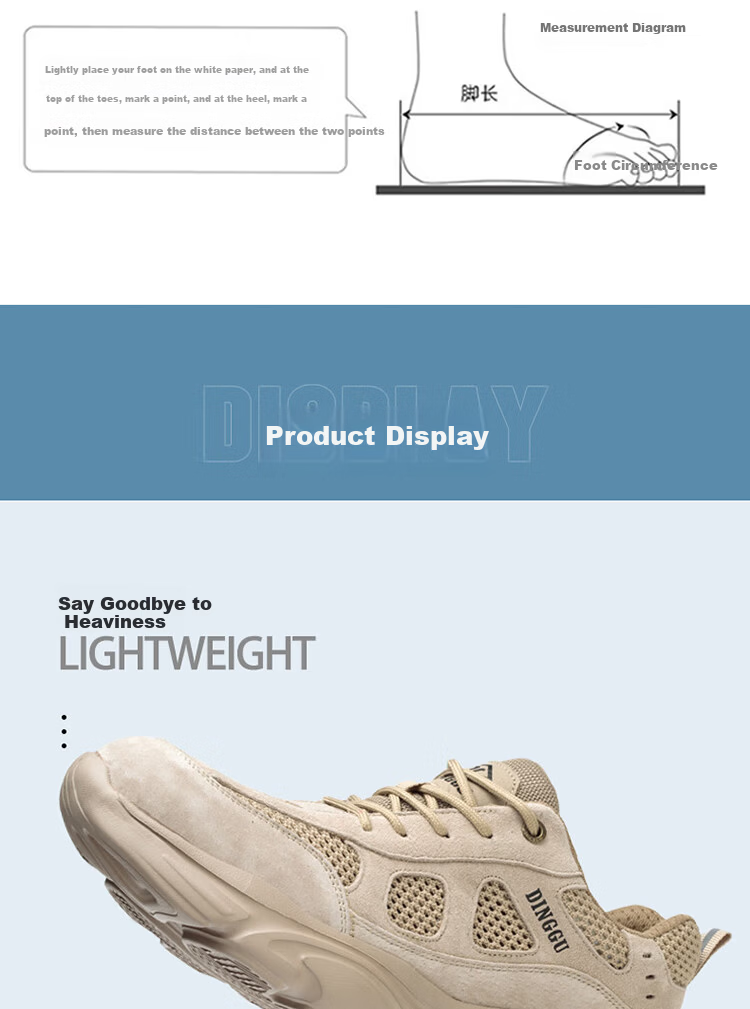 Dinggu Men's Lightweight Soft Sole Anti-Slip Wear-Resistant Anti-Smash Anti-Puncture Safety Work Shoes JD1166huiW39 9
