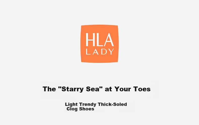 HLA Women's Hole Shoes Thick Sole Height Increasing Lightweight Sandals Beach Slippers HDATXW2DEG009 Black Size 37 1