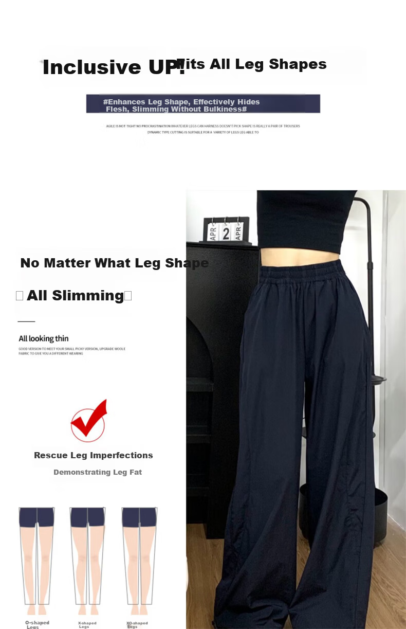 Langsha Women's American Style Quick-Dry Work Pants Summer 2026 New Loose Straight High Waist Slim Casual Sports Pants 13