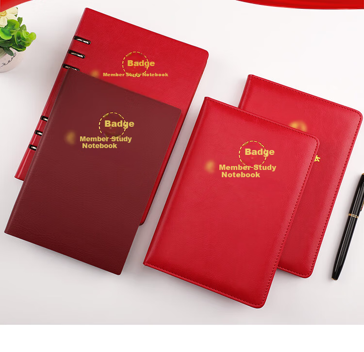 Ujia Party Member Study Notebook, A5 Size, for Party Branch Discussions, Record-Keeping, Party Class Meetings, 100 Sheets, 200 Pages, for Party Building Activities And Political Theory Learning, Red Color 2
