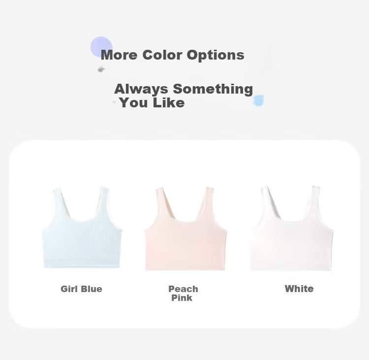 Jiusuiban Girls' Underwear, Children's Spring And Summer Mesh Thin Bra, Developmental Bra for Older Girls 8-10 Years Old, Sports Mid-Length Vest 11