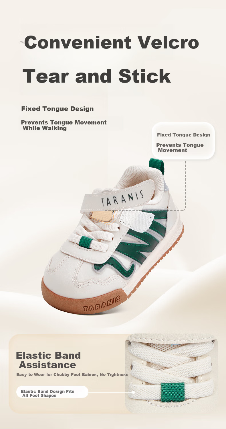TARANIS Toddler Walking Shoes Spring Baby Bread Shoes Soft Sole Infant Shoes Girls Functional Shoes White/Pink Size 21 2