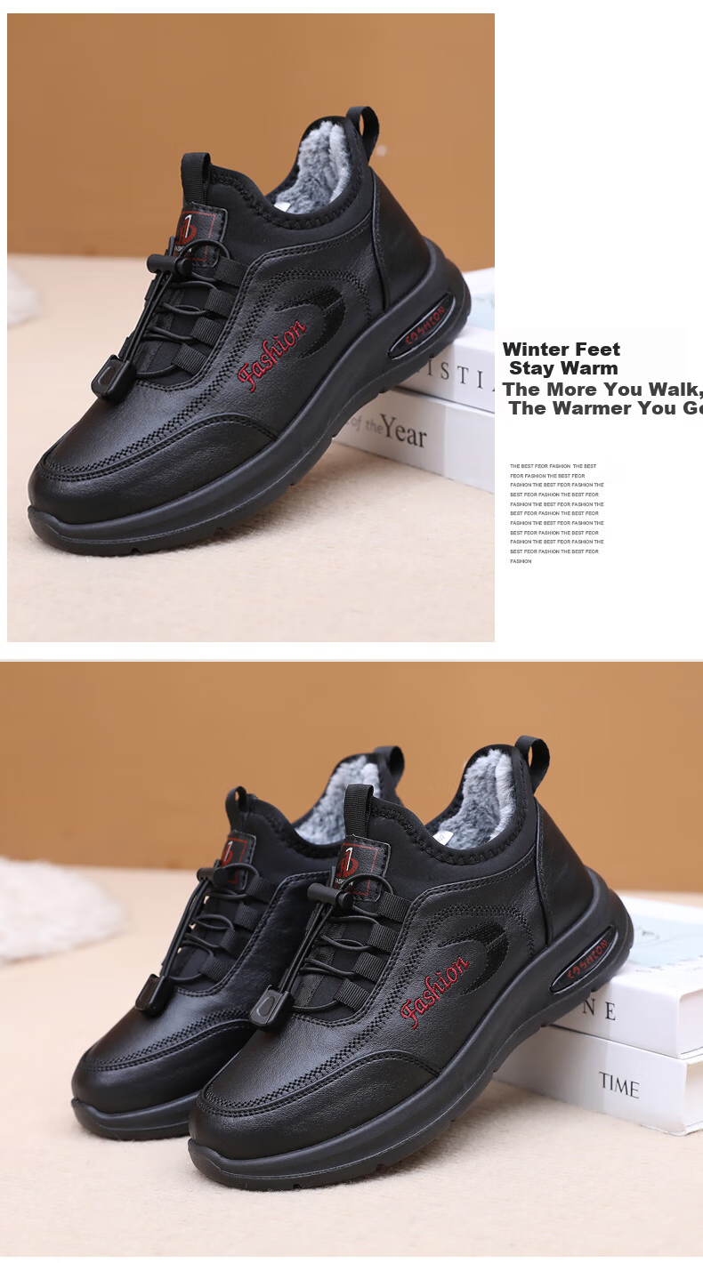Anglerfish Winter Old Beijing Cloth Shoes Women's Cotton Shoes Middle-aged and Elderly Mom Shoes Thickened Fleece Warm Shoes A8002 Black 38 9