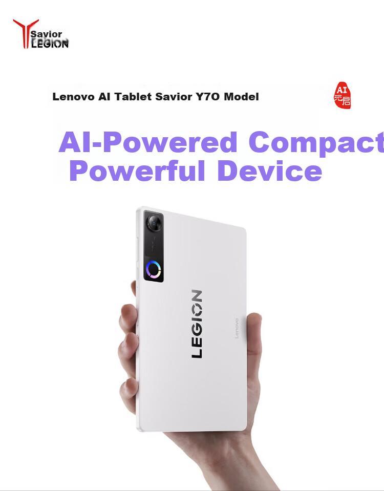 Lenovo Legion Y700 5th Gen AI Gaming Tablet 8.8" Pad Snapdragon 8 Gen 3 3K 165Hz E-sports Display 12GB+256GB White National Subsidy 3