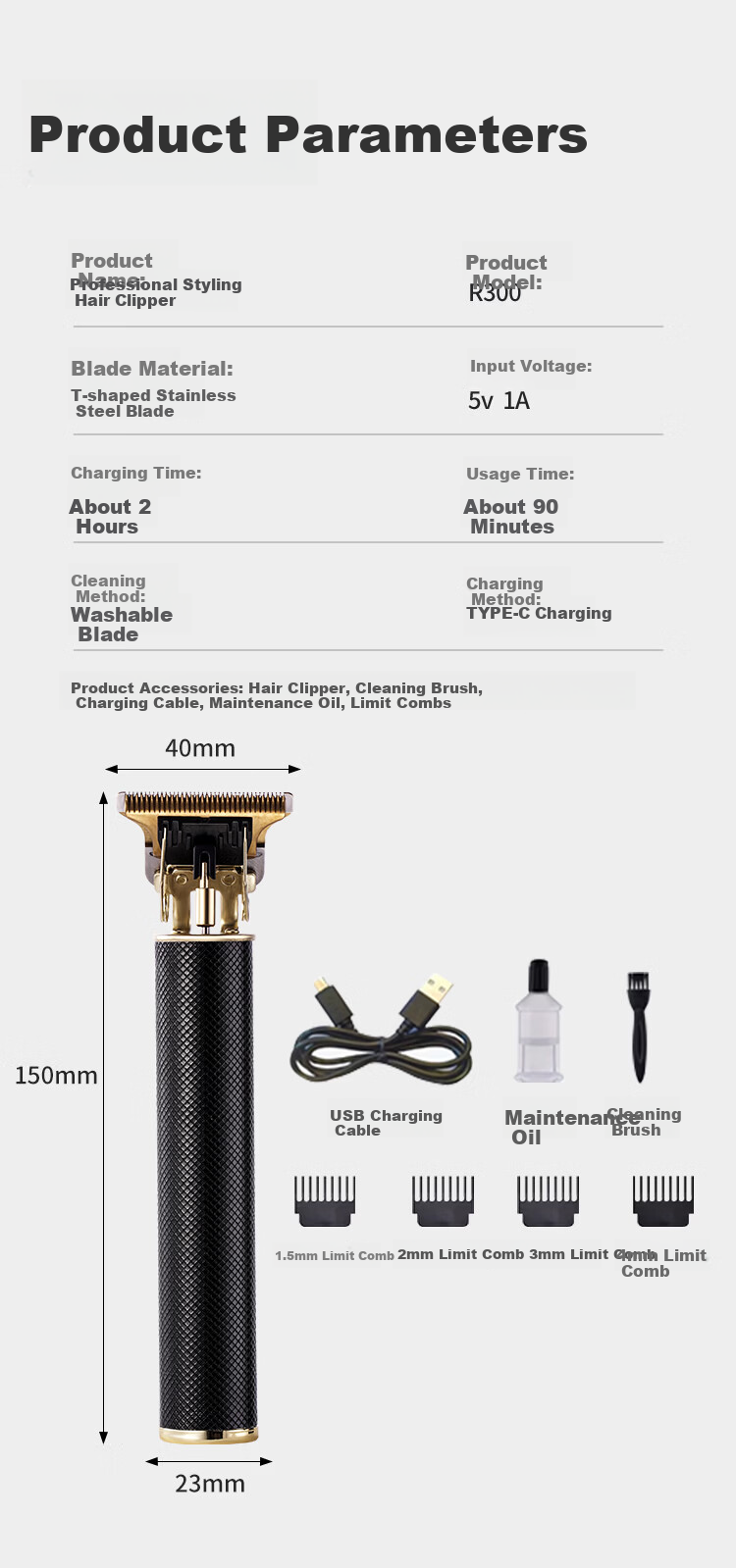 RTICS Hair Clipper, Shaving Machine, Hair Carving Tool, Adult And Child Electric Trimmer, Bald Head Gadget, Electric Hair Cutting Push Trimmer 10