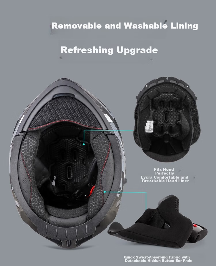 VGV Motorcycle Electric Vehicle Helmet Flip-up 3C Certified JD Self-operated Summer Helmet Engine Black XXL 6