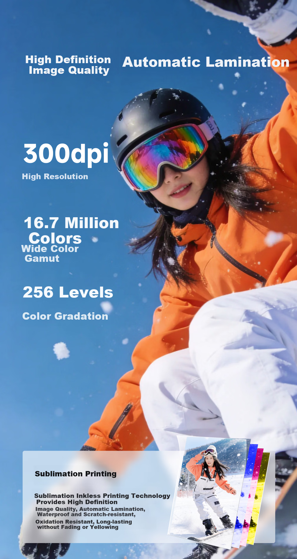 Jiyin AI Sticker Photo Printer All-in-One S1 AI Background Removal Auto Cropping AI Creative Raw Image Auto Laminating High-Definition Sticker Photo Printer 12