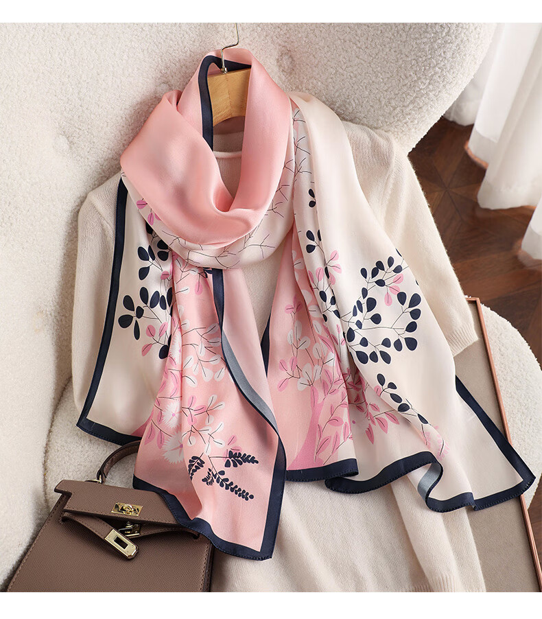 Hangsifu Silk Scarf Shawl Wrap, Autumn And Winter Neck Protection Cloak, Mother's Birthday Gift Box 24