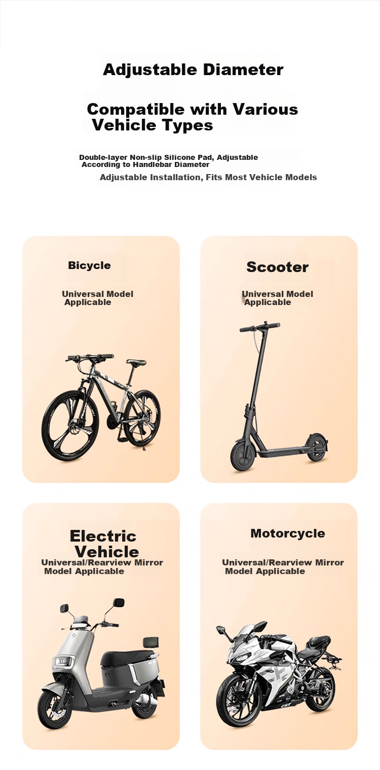 BZBC Electric Bike Phone Holder Motorcycle Phone Mount Delivery Rider Bicycle Shockproof Handlebar Mount 11
