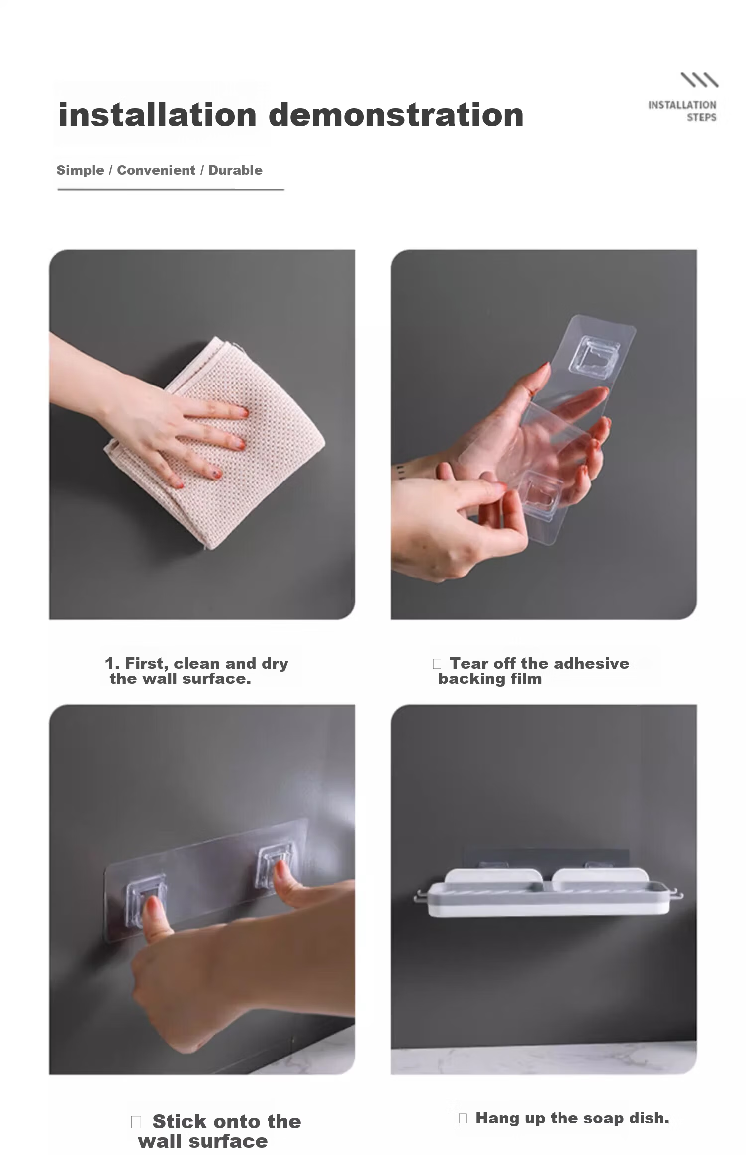 Tingjian Time Wall-Mounted Soap Box Storage Rack No-Drill Bathroom Sink Double-Layer Draining Soap Holder 29