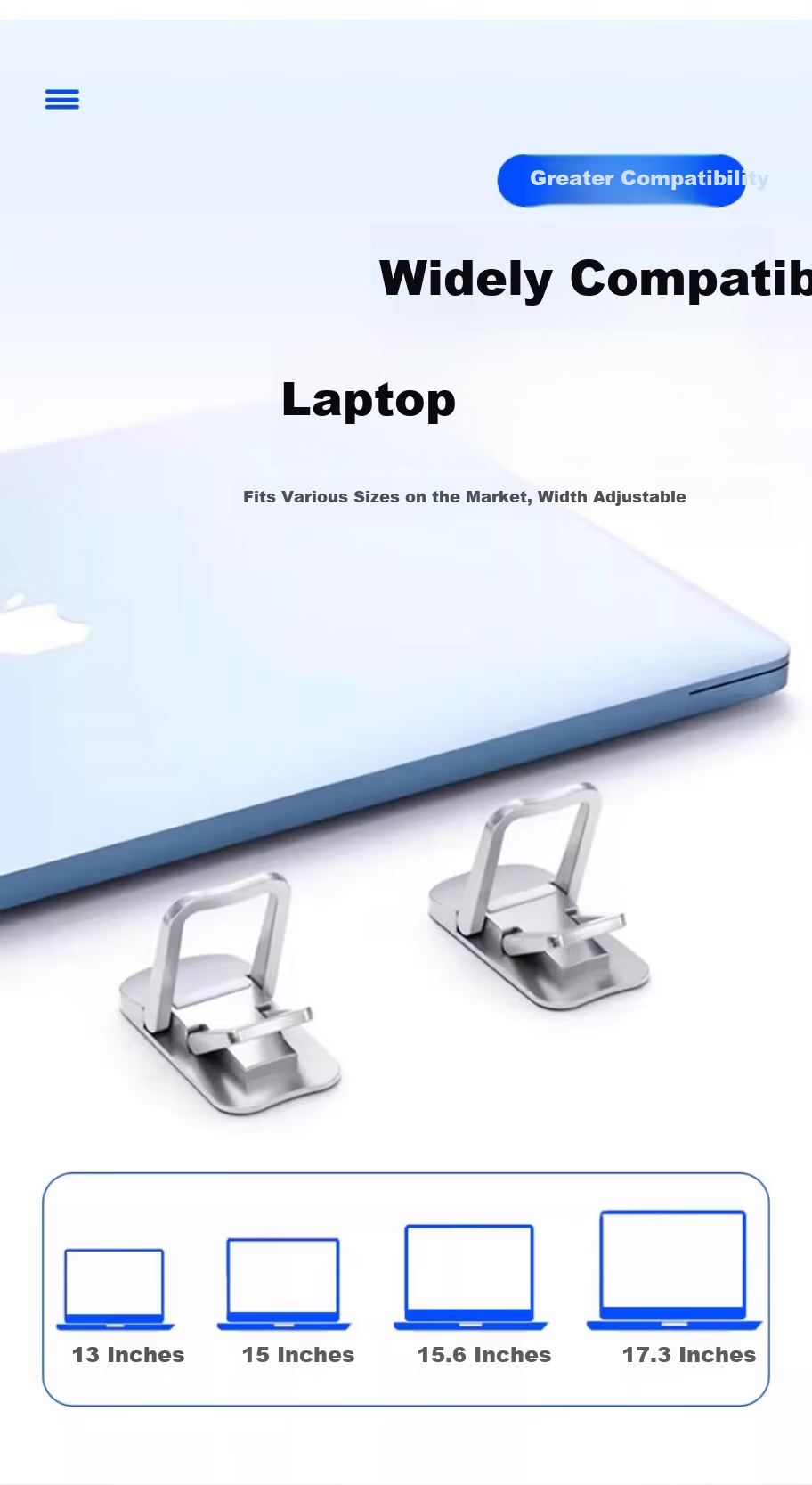 Home Maid Laptop Stand, N3 Foldable Height-Adjustable Cooling Base, Tablet Computer Desktop Portable Stand 13