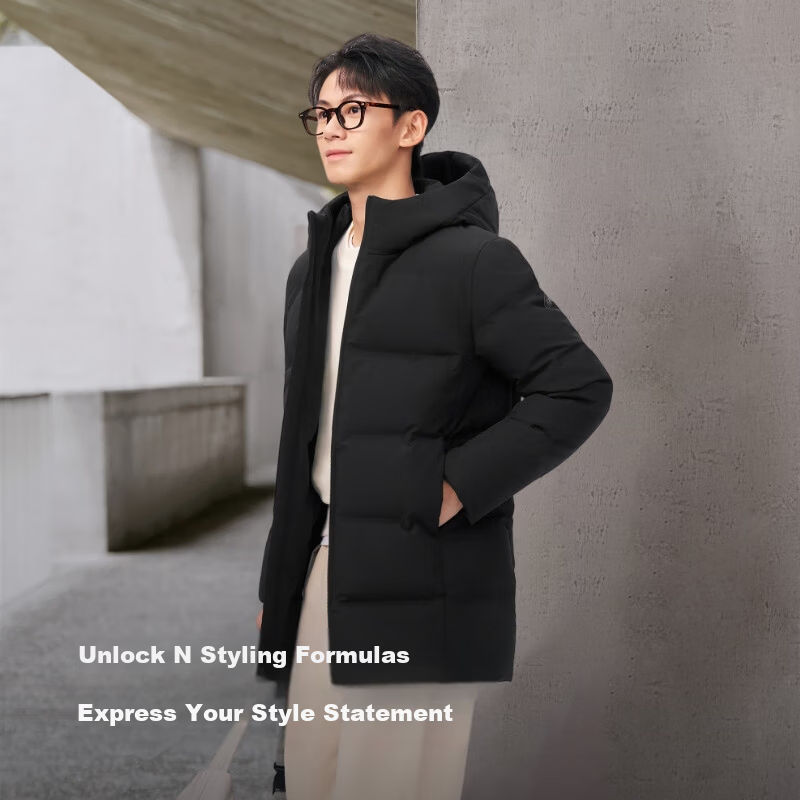 BOSIDENG Off-Season Down Jacket Unisex Couple Winter 90% Down Hooded Loose Mid-Length Casual Versatile Coat
