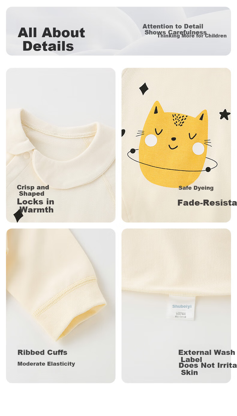 Shubeiyi 2-Pack Baby Clothes Newborn Cotton Romper Spring Autumn Full Moon First Birthday Crawling Suit Yellow 90cm 9