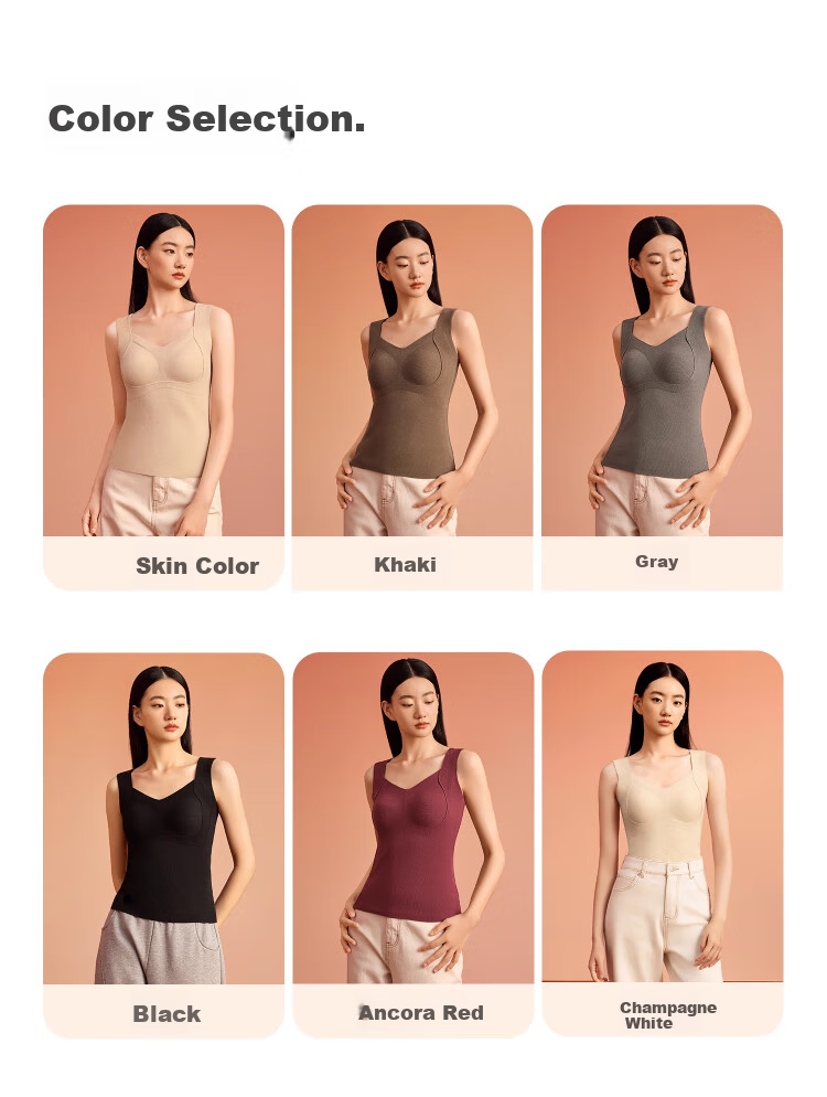 Urban Beauty Women's Thermal Vest with Chest Pad Wool and Silk 2025 Autumn Winter New Heating Seamless Underwear 12