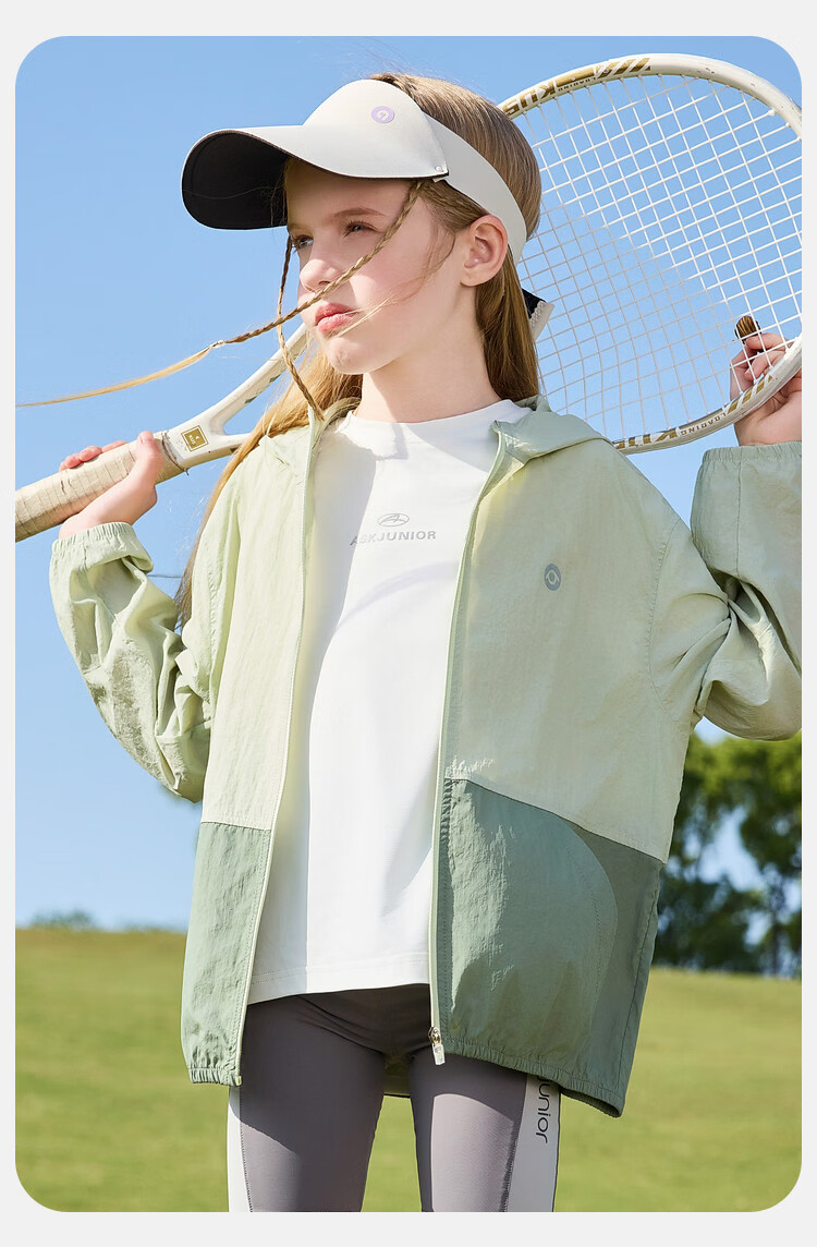 ASK JUNIOR Kids Summer Sun Protection Jacket Youth UV Protection Skin Jacket Girls Colorblock Air Conditioning Sunproof Coat 21
