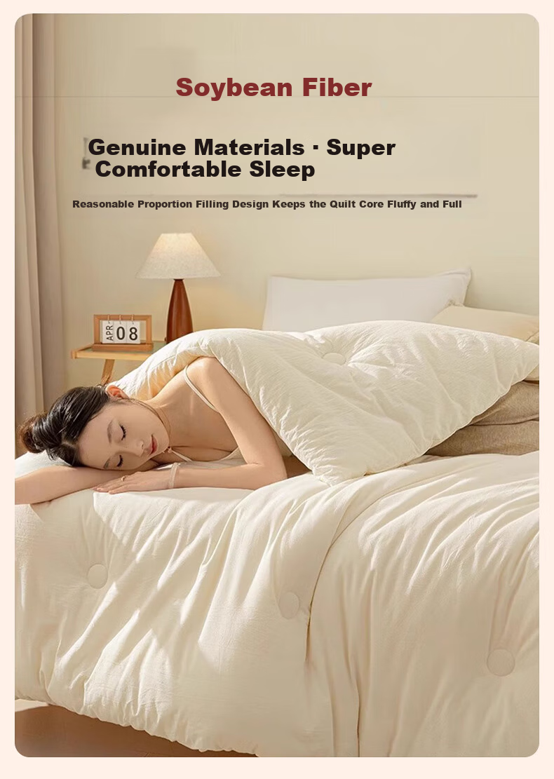 Wuyinliangpin Antibacterial Soybean Fiber Quilt, Spring And Autumn Comforter, All-Season Duvet, Single Bed Dormitory Quilt, 5 Jin (2.5 Kg), 150*200cm, Milk White 2
