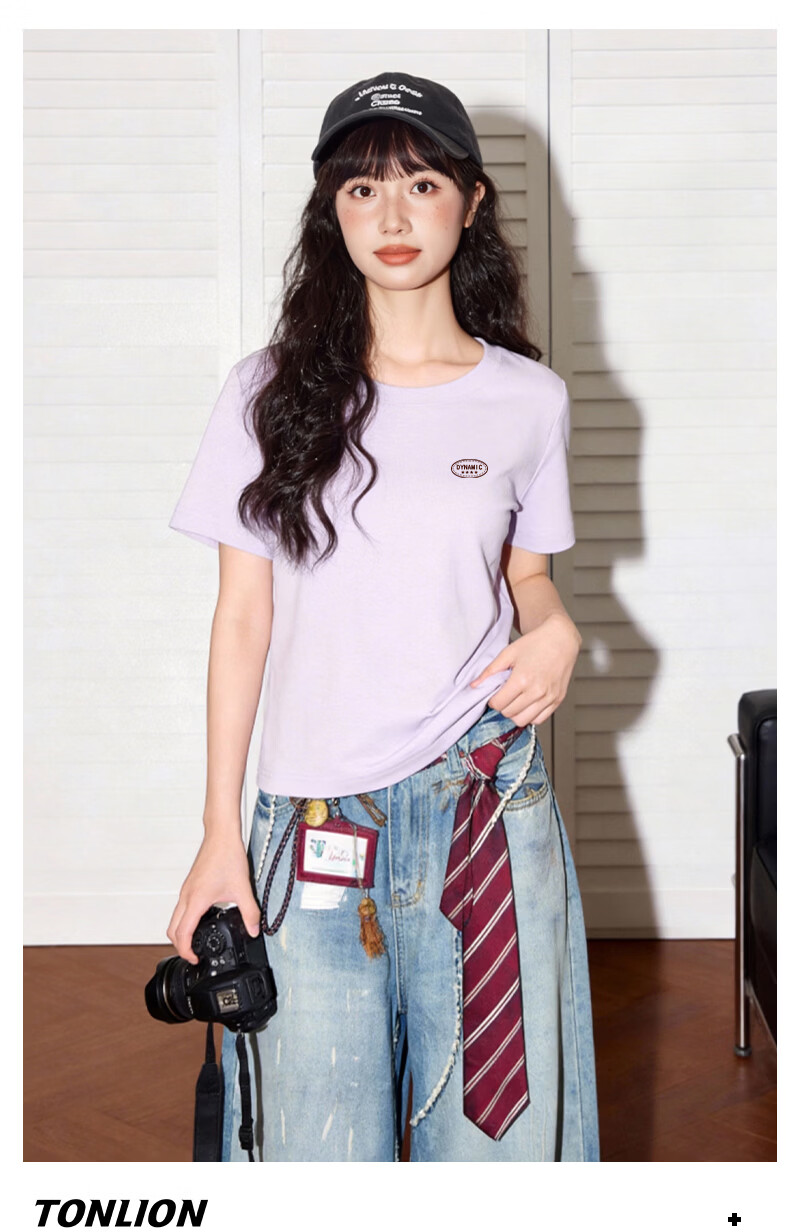 TonLion Women's Slim Fit Short Sleeve T-Shirt, Shoulder Design, Petite Fit, 2026 Summer New Trendy Casual Top 14