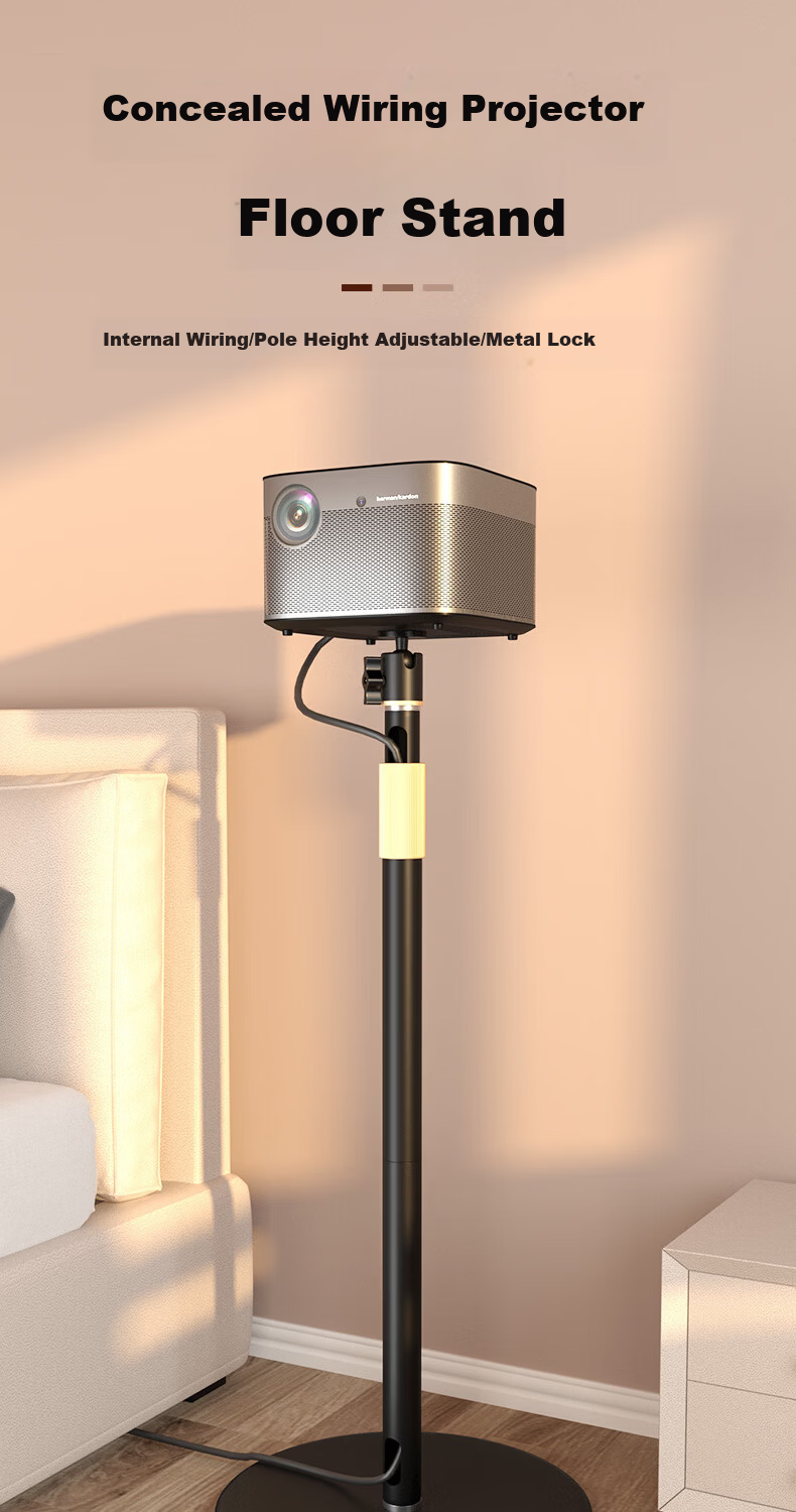 CINE Floor-Standing Projector Mount Stand for Home Bedside Compatible with XGIMI RS10/H3S, JmGO N1, Dangbei X5, Xiaomi, Big Orange, Xiaoming Projector Lift Stand PB16 1