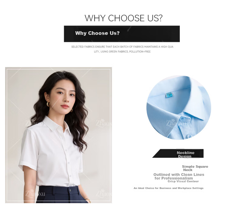 Chaoxu White Shirt Women Summer Short Sleeve Innerwear Professional Formal White Blouse 2026 Bank Uniform Top 4