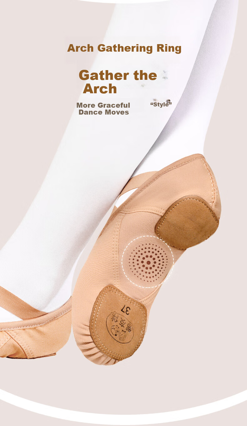 Zhiyouban Adult Dance Shoes for Women, Soft Sole, Elastic Fabric, Skin Color, Ballet Performance, Chinese Dance, Practice And Exam-Specific 8