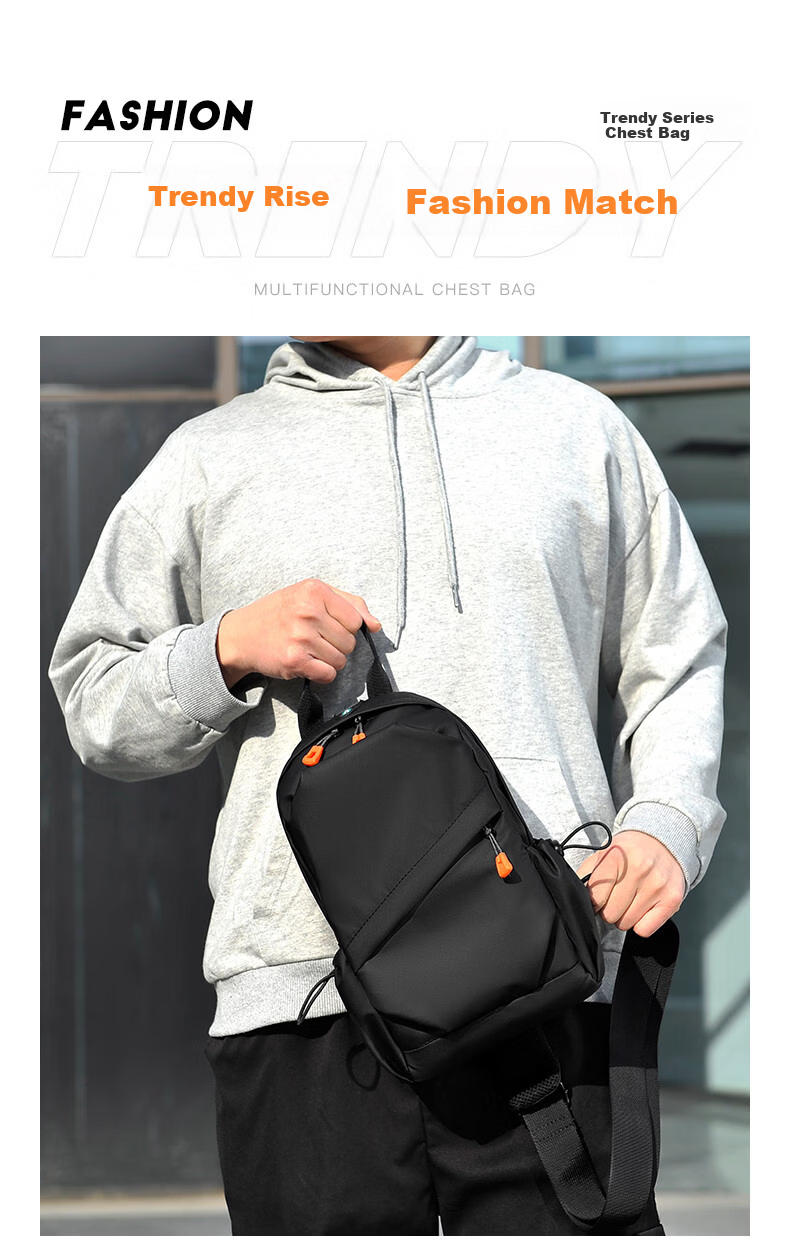 Warrior Men's Crossbody Bag 26L Large Capacity New Shoulder Bag Multifunctional Water-Resistant Small Backpack for Commuting and Outdoor Use 2