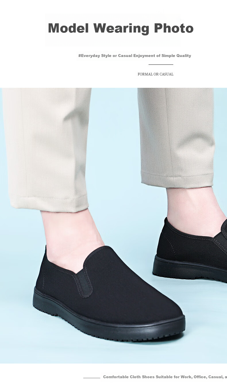 BUSHEYUAN Traditional Casual Middle-aged and Elderly Beijing Cloth Shoes Men 83X-1822 Black Size 38 6