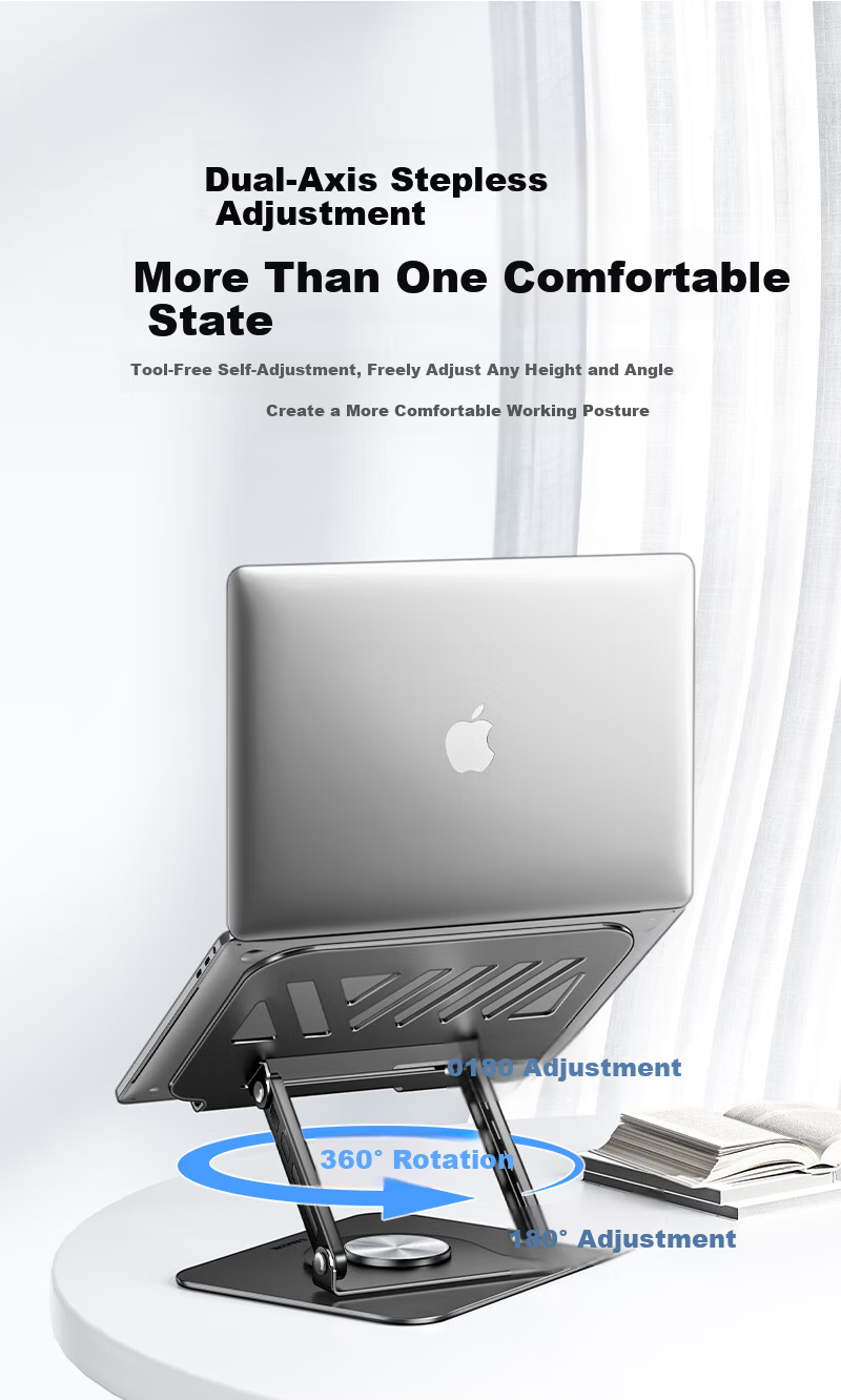 Sanze 360° Rotating Laptop Stand Cooler Riser Adjustable Computer Holder for Apple MacBook Lenovo Xiaoxin Legion Dell BZJ-07 3
