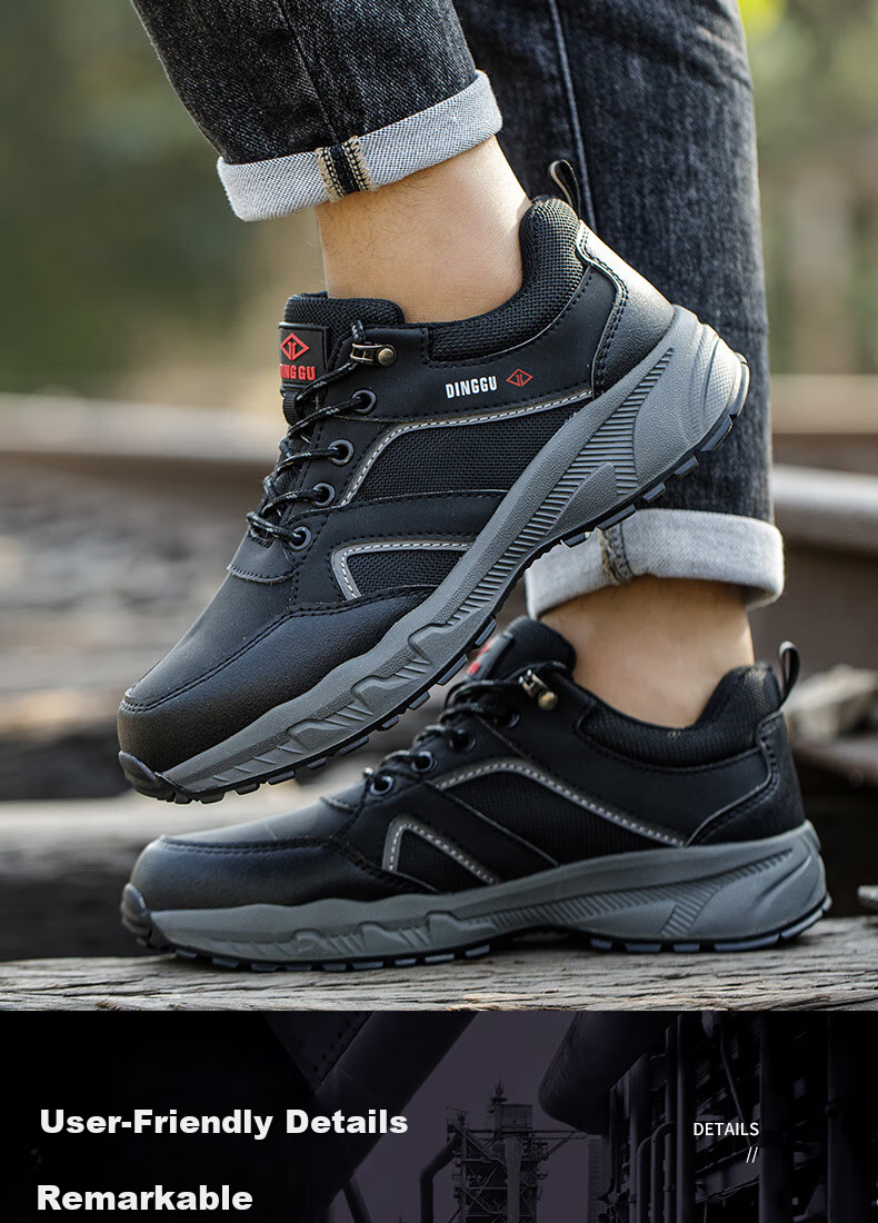 Dinggu Safety Shoes for Men with Steel Toe Cap, Puncture-Resistant, Lightweight, Comfortable, Non-Slip, for Construction Sites, 852hui43 8