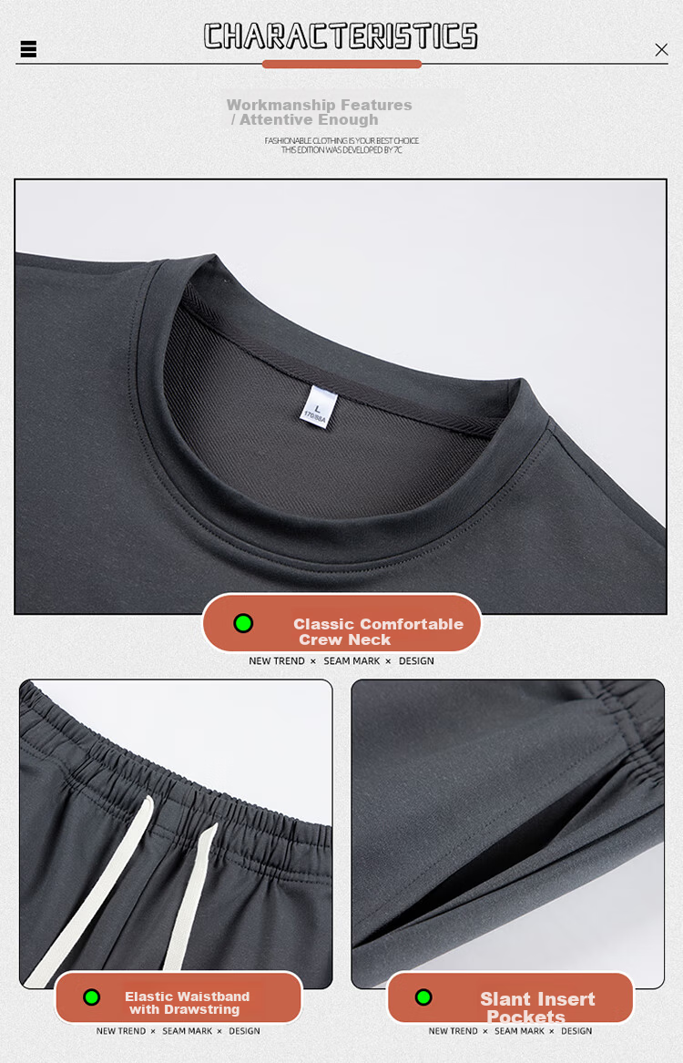 IZEXX Vest Ice Silk Summer Plus Size Sleeveless Loose Men's Casual Sports Two-Piece Set IJ31 Gray 3XL 4