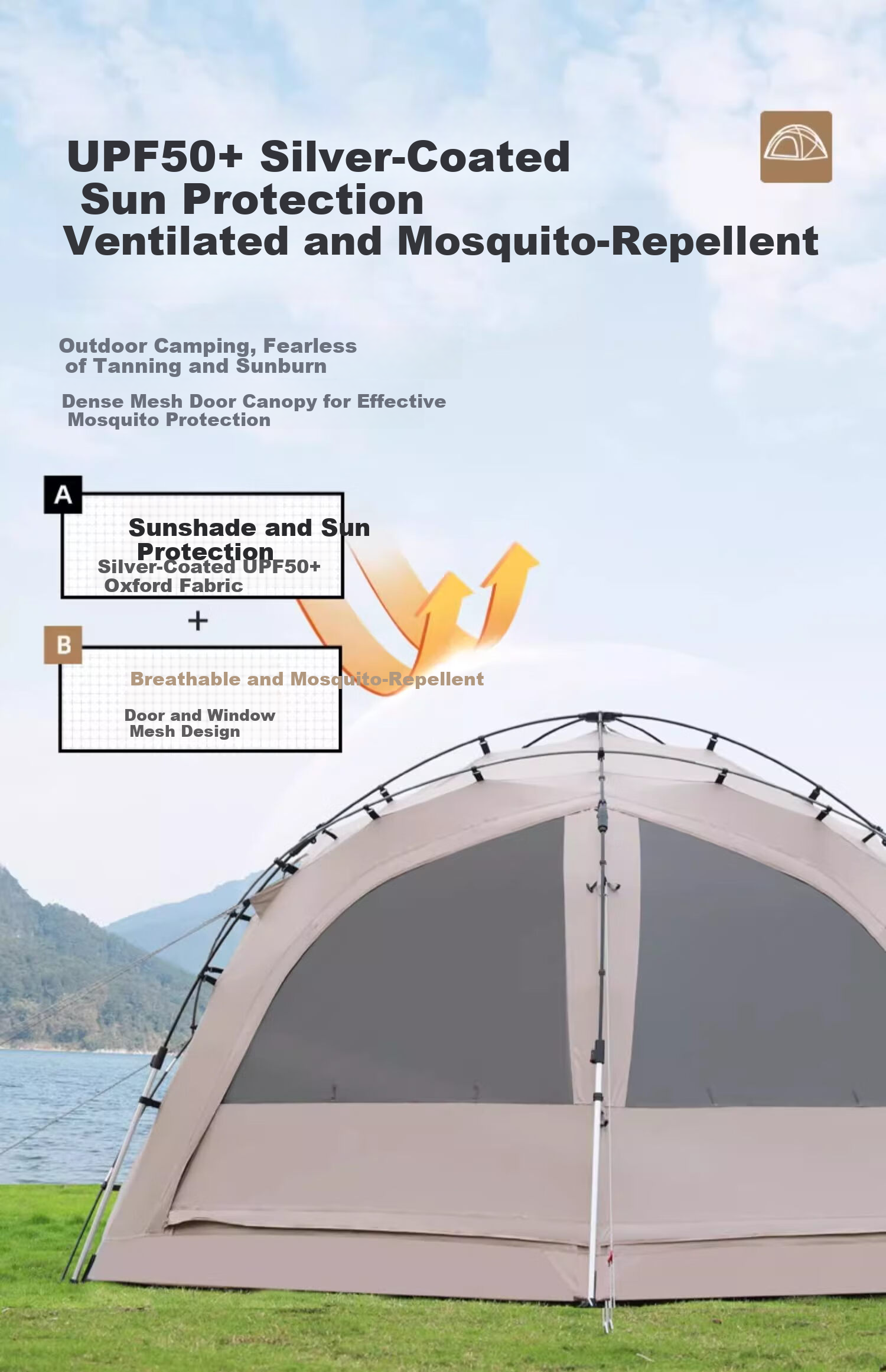 CAMEL Sky Dome Outdoor Folding Portable Camping Spherical Tent Overnight Professional Tent 173BANA106 5
