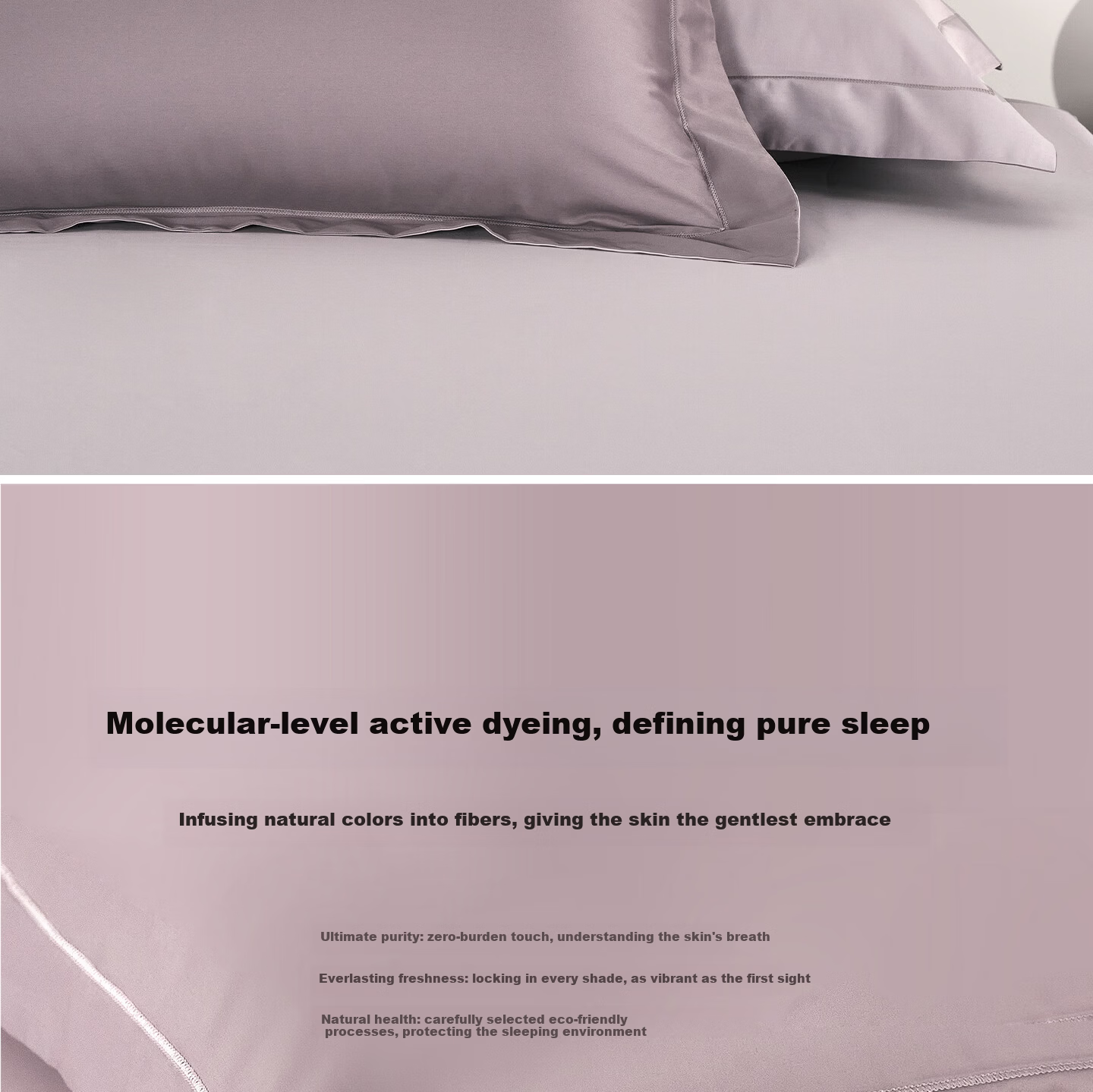 JIEBO 100-Count Long-Staple Cotton Sateen Pillowcases Pure Cotton Pillowcase Pair AB Version Design 48x74cm 4
