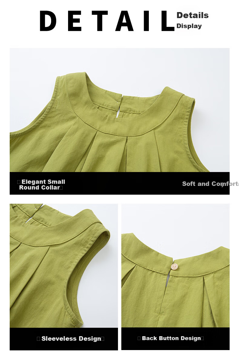 Fulomi Girls' Summer Set Korean Style Sleeveless Top and Versatile Striped Casual Pants Two-Piece Set Caramel Color Size 130 9