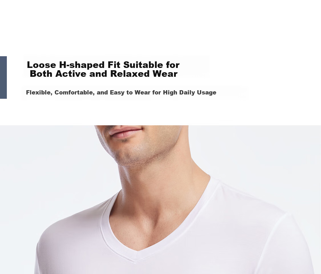 Aimer Men Modal Short Sleeve T-Shirt Base Layer [2-Pack] V-Neck Vest White 170 8