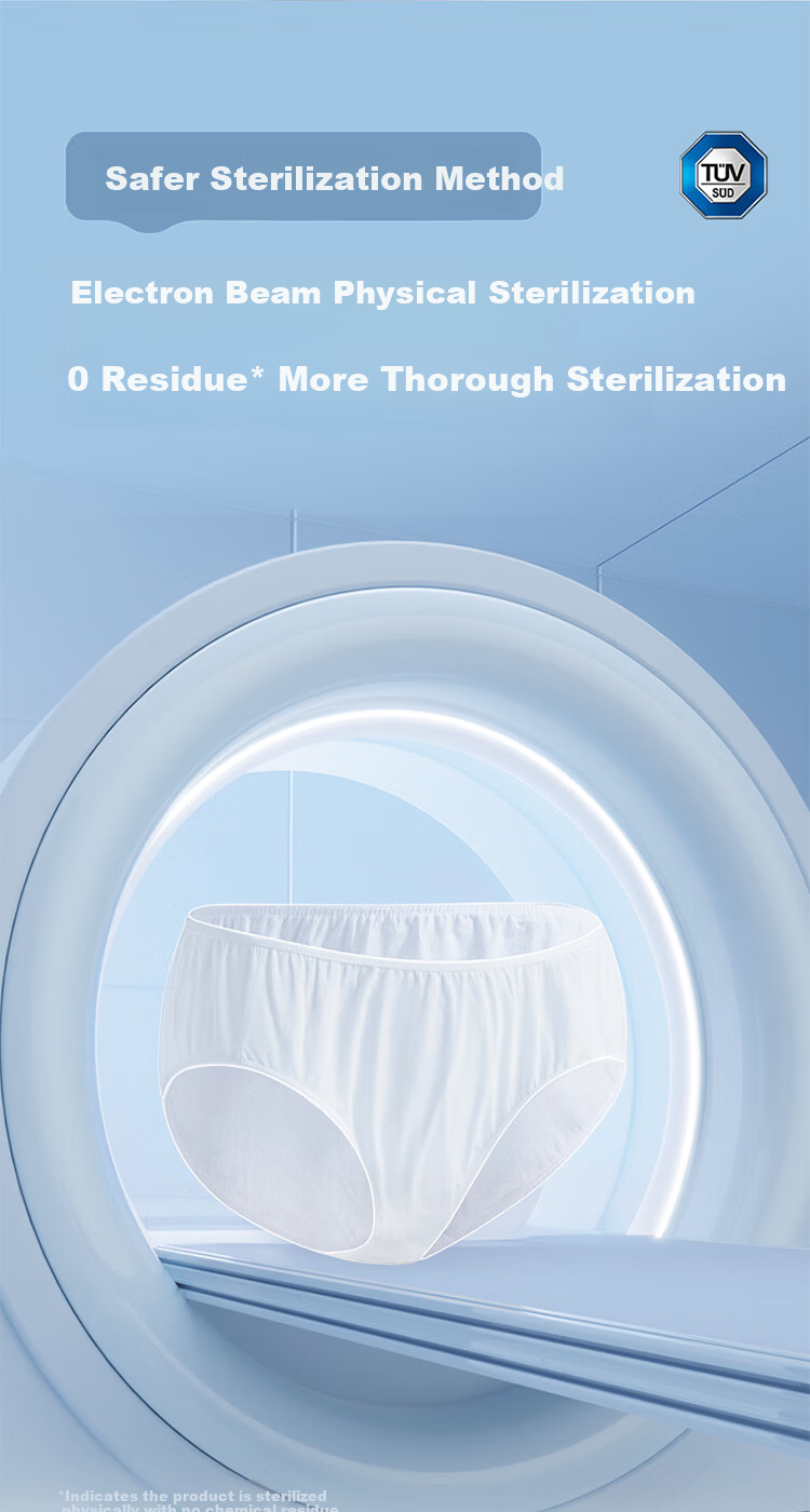 PurCotton Children's Disposable Cotton Underwear Unisex Baby Sterile Lint-Free Electron Beam Sterilized 3-Pack M 6
