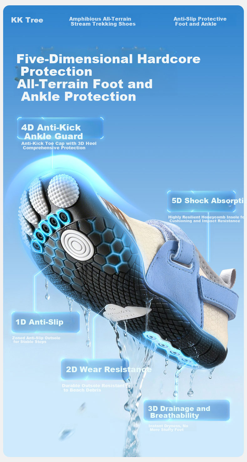 Kocotree KK Tree Kids Creek Shoes Non-Slip Anti-Collision Baby Water and Land Beach Shoes Full Protection 3