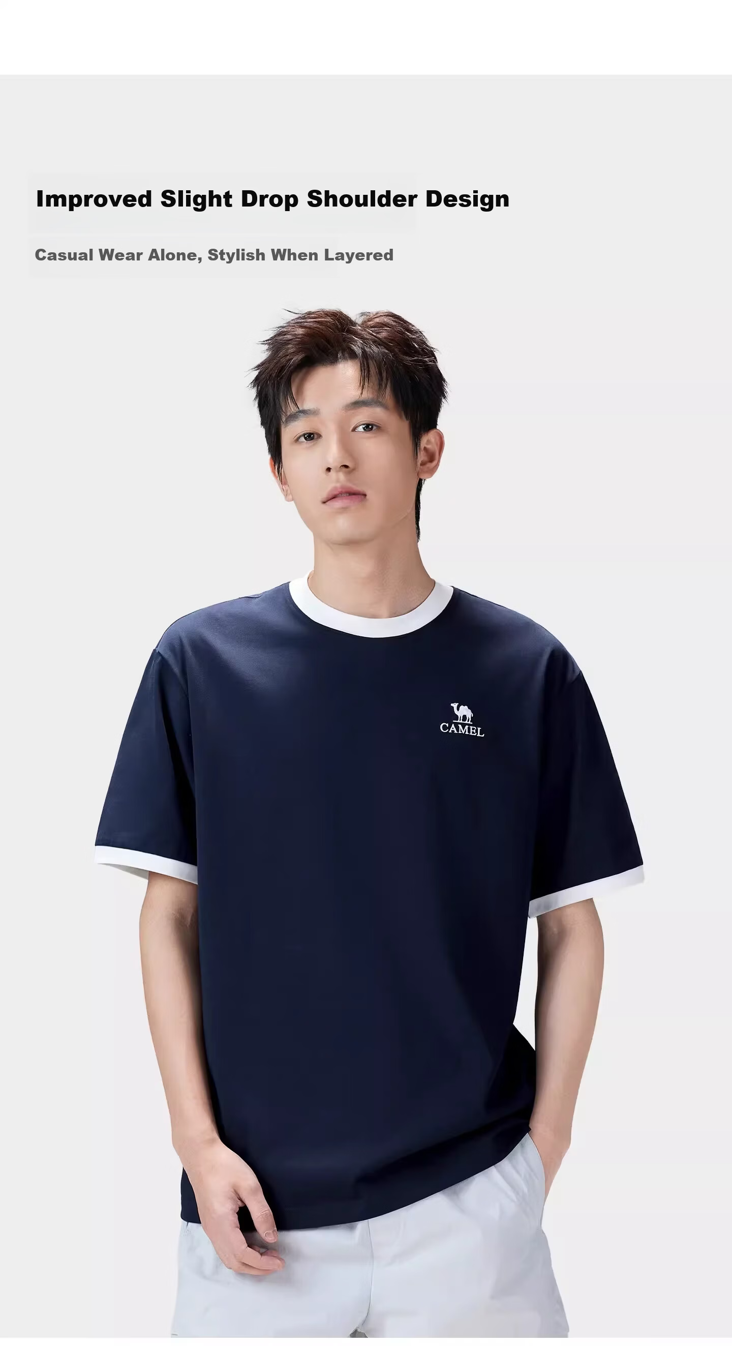 CAMEL Outdoor Quick-Dry Short Sleeve Unisex 2026 Spring Summer Breathable Sports Loose Fit Crew Neck Casual T-Shirt 9096 9
