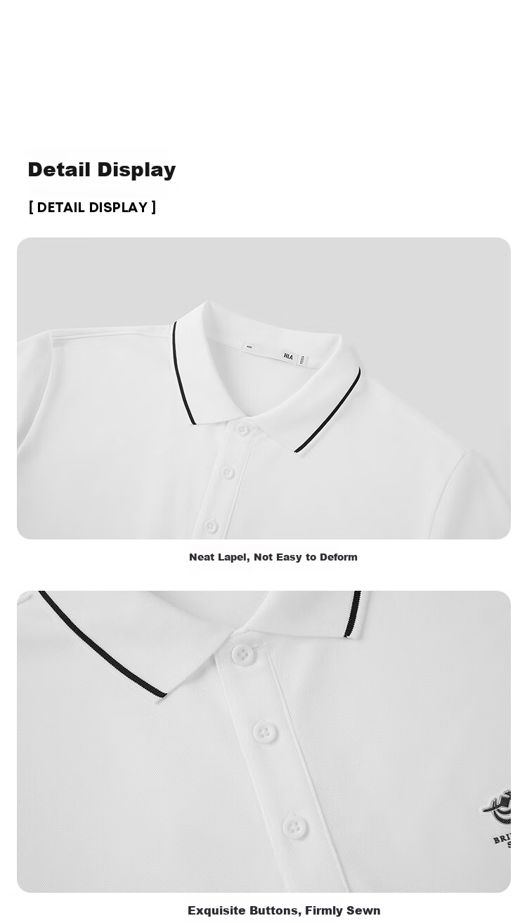 HLA Hailan Home Men's Short Sleeve Polo Shirt 26 Shining Space Series Cooling Short Sleeve Summer Shirt 9