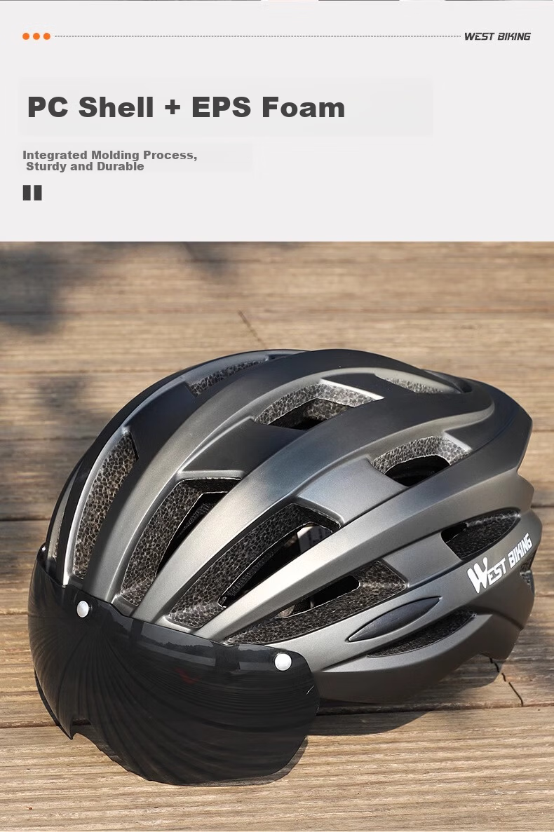 Xiqizhe Bicycle Riding Helmet with Integrated Goggles Mountain Road Bike Cycling Gear 12