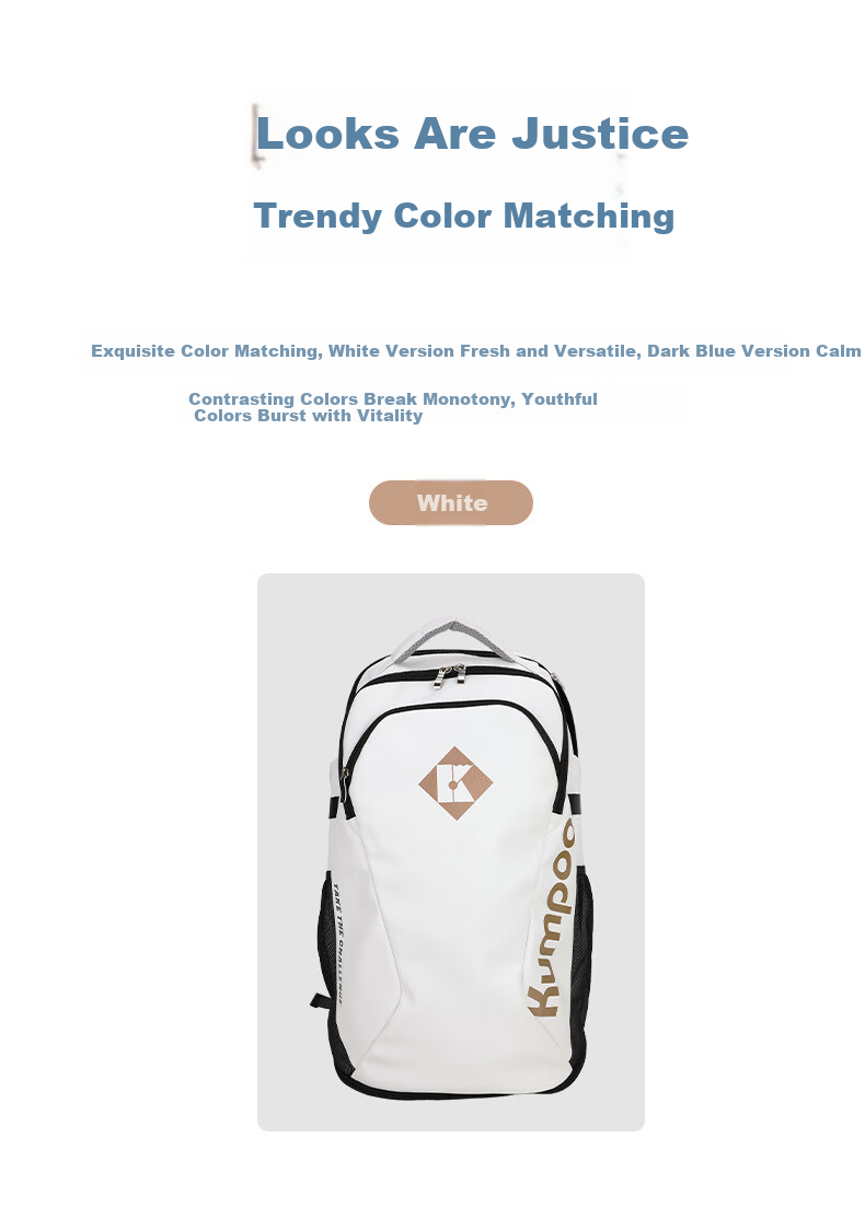 KUMPOO Badminton Bag with Separate Shoe Compartment, Multi-Compartment Storage, Dual Zipper, Multifunctional Backpack, Shoulder Bag KBR-001 10