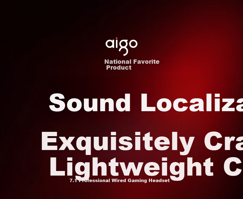 Aigo Wired Gaming Headset Over-Ear Lightweight Suspension Headband Tri-Color RGB PUBG Delta FPS AL600 1