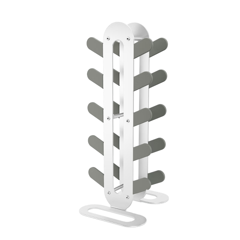 Yottoy Dumbbell Rack Small Stand Home Dumbbell Gym Rubber-Coated Steel Universal Multifunctional Storage Rack White 5-Tier